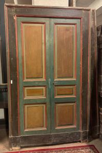 PTS883 - N. 2 Puertas de madera lacada, con marco, luz cm L 107 x H 211